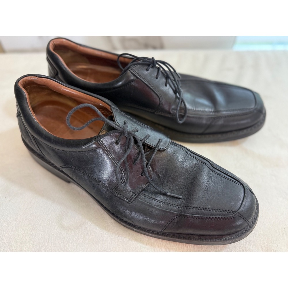 Johnston & Murphy Men's 11M Black Leather Waterproof Lace Up Dress Shoes